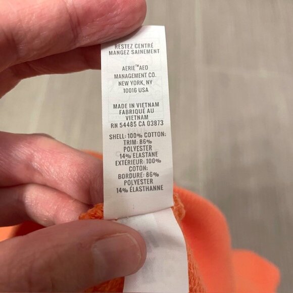 NWT Aerie Offline Oversized Full Zip Cropped Jacket Hoodie Orange Salmon XS - Picture 14 of 16